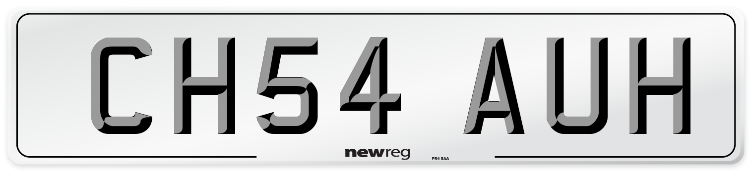 CH54 AUH Number Plate from New Reg